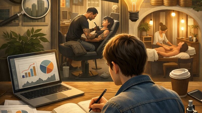 Analiza trga in tržna strategija za tetovatorski studio z dodatnimi storitvami