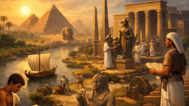 Egipčanska civilizacija ob Nilu skozi zgodovinska obdobja