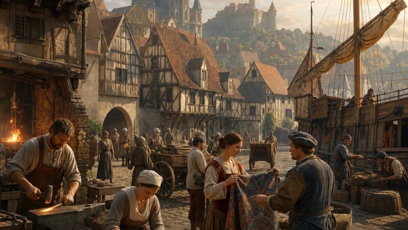 Življenje meščanov in kultura v srednjem veku